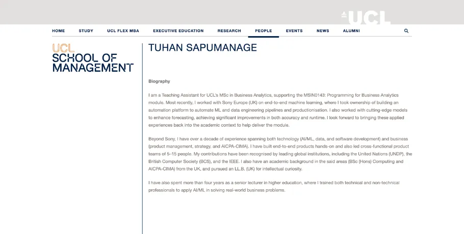 UCL Staff Page